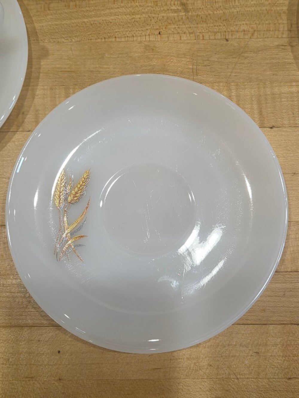 Vintage Fire King Wheat Milk Glass Dinnerware 12 Piece Set